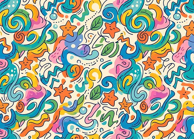 Cute Abstract Doodle Pattern