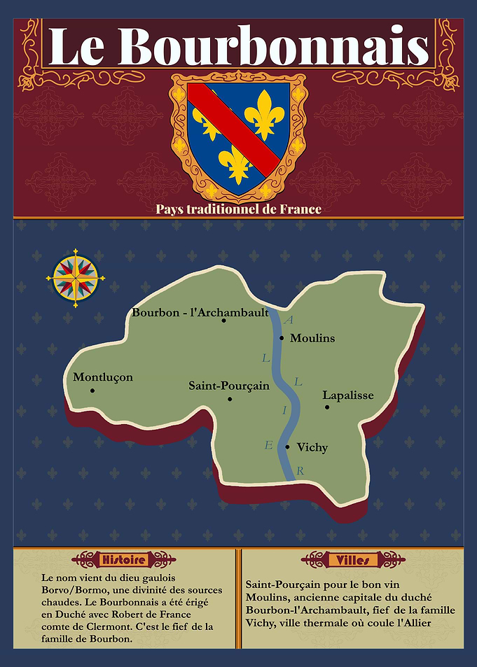 Map of Le Bourbonnais, France