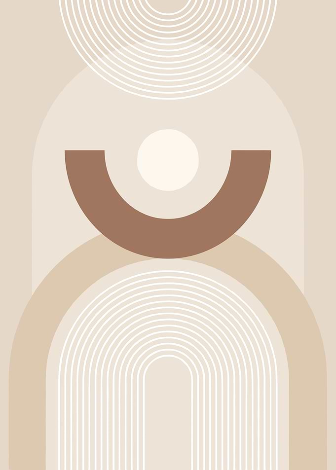 Abstract Geometric Arch and Circle Art