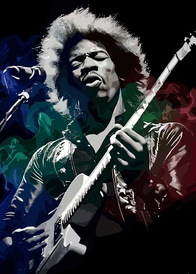 Jimi Hendrix Playing Guitar