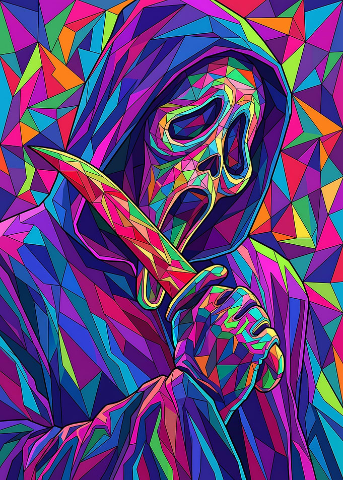 Scream Ghostface Stained Glass Knife