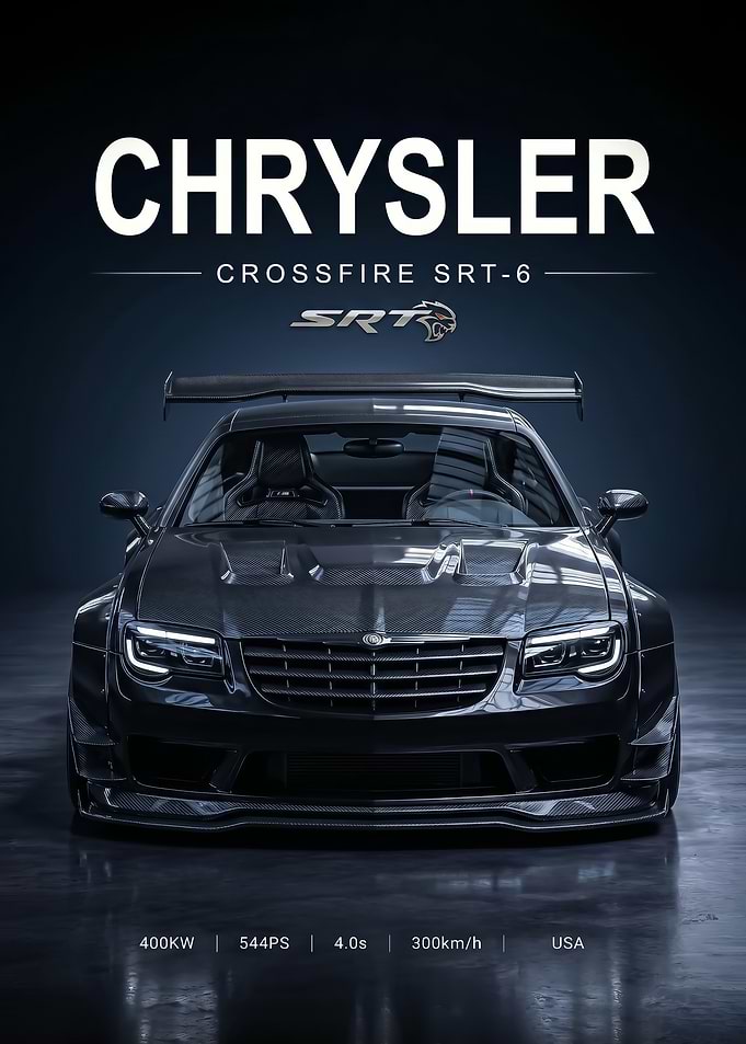 sleek Chrysler Crossfire SRT-6 car poster