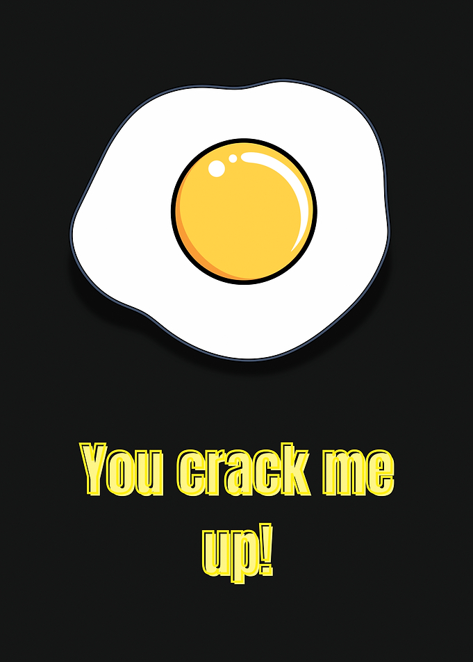 Funny Fried Egg Pun - Humor Kitchen Dark Art