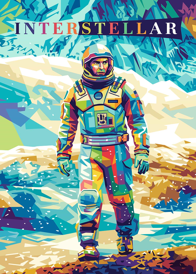 Interstellar Astronaut in Pop Art Style
