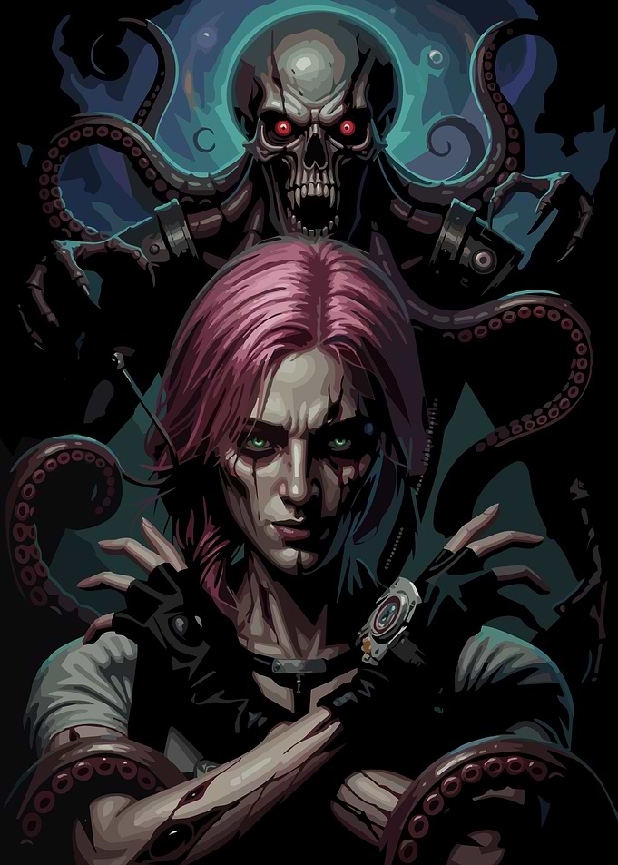 Dark Fantasy Character with Tentacles