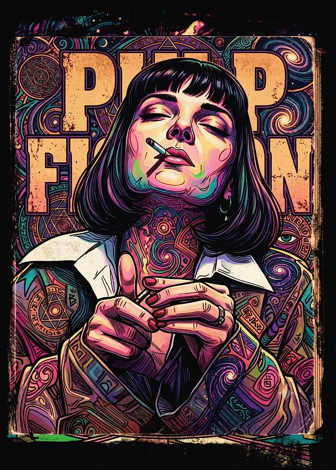 Pulp Fiction Mia Wallace Psychedelic Art
