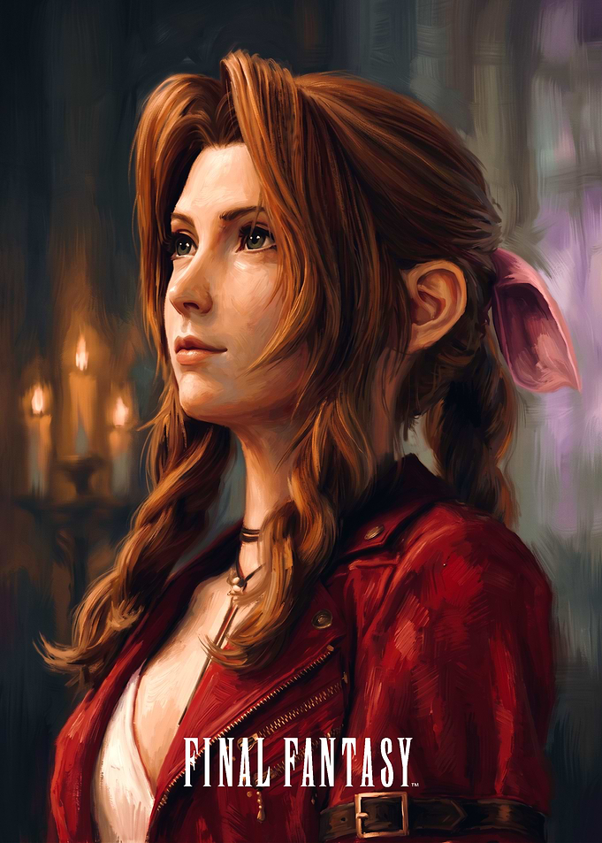 Aerith Gainsborough Final Fantasy Painting