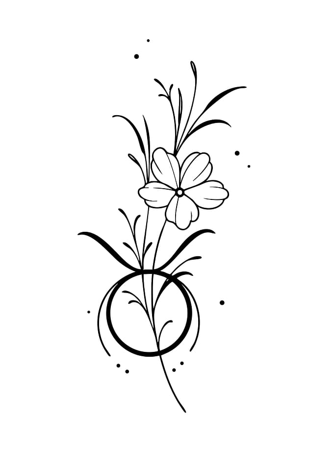Minimalist Floral Tattoo Design