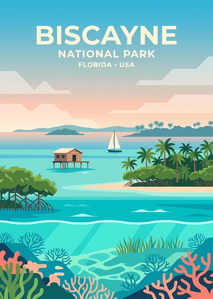 Biscayne National Park Travel Poster