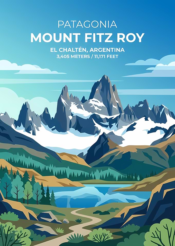 Mount Fitz Roy Patagonia Poster