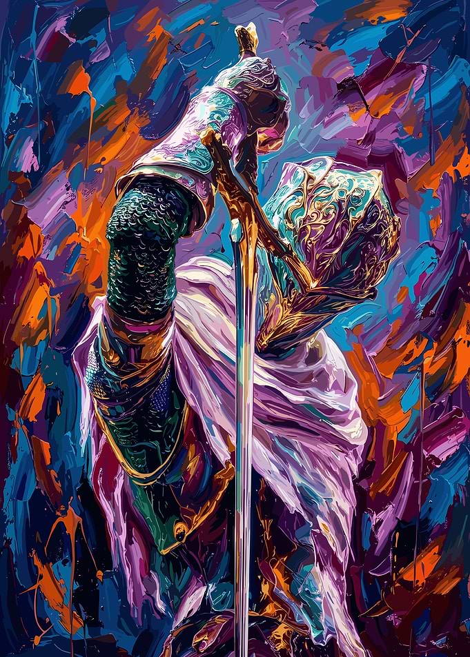 Knight Raising Sword
