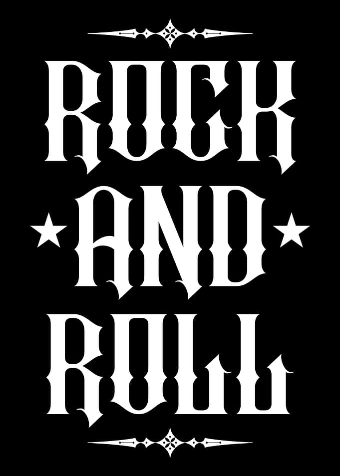 Rock and Roll Text Art