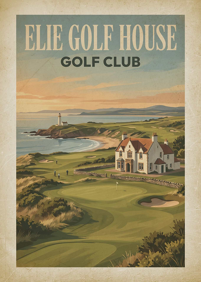 Elie Golf House Golf Club Vintage Poster