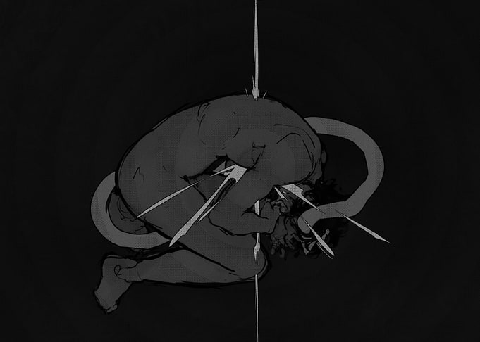 Dark Figure Impaled by Light