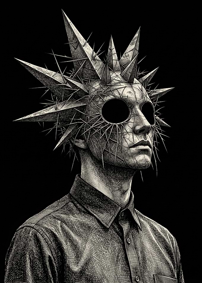 Man in Spiky Mask