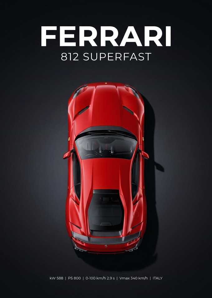 Ferrari 812 Superfast Top View