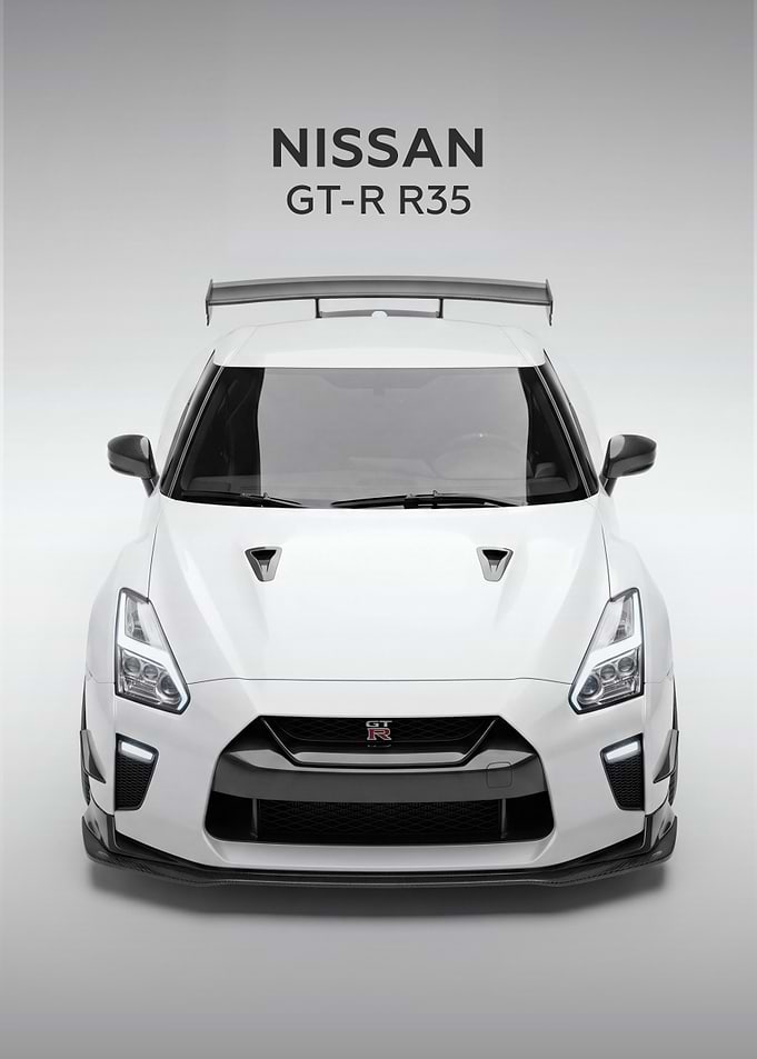 White Nissan GT-R R35 Front View