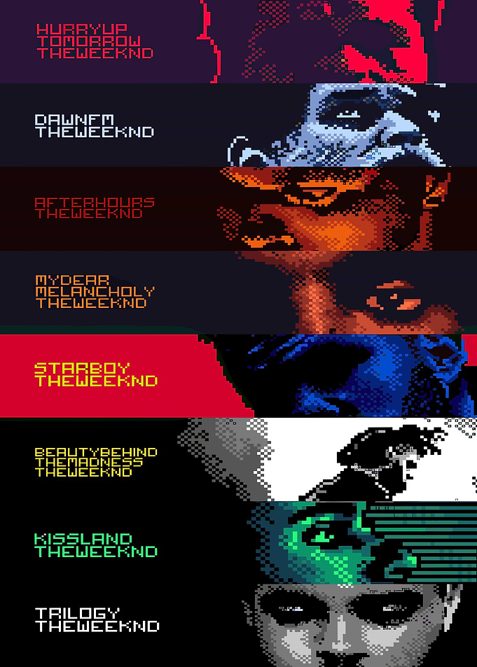 The Weeknd Album Art Collage