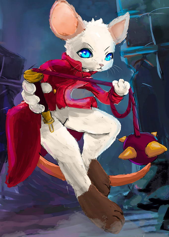 Anthropomorphic Mouse Warrior with Mace