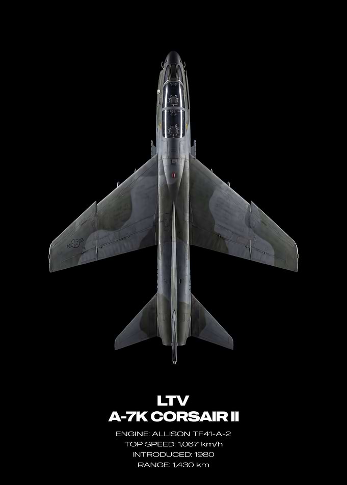 LTV A-7K Corsair II Top View