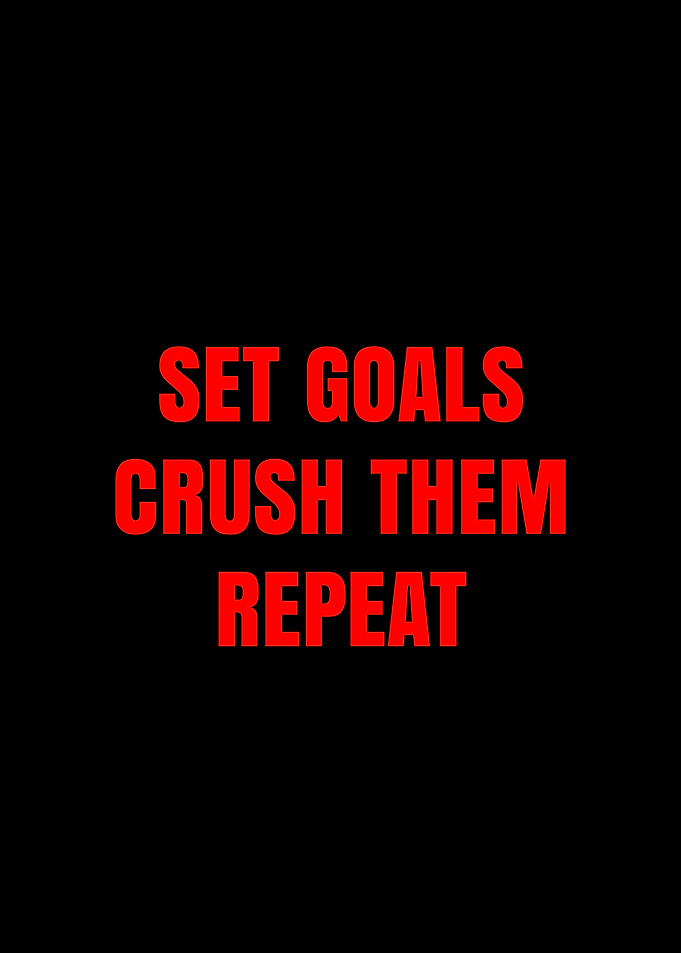 Set Goals Crush Them Repeat Motivational Text