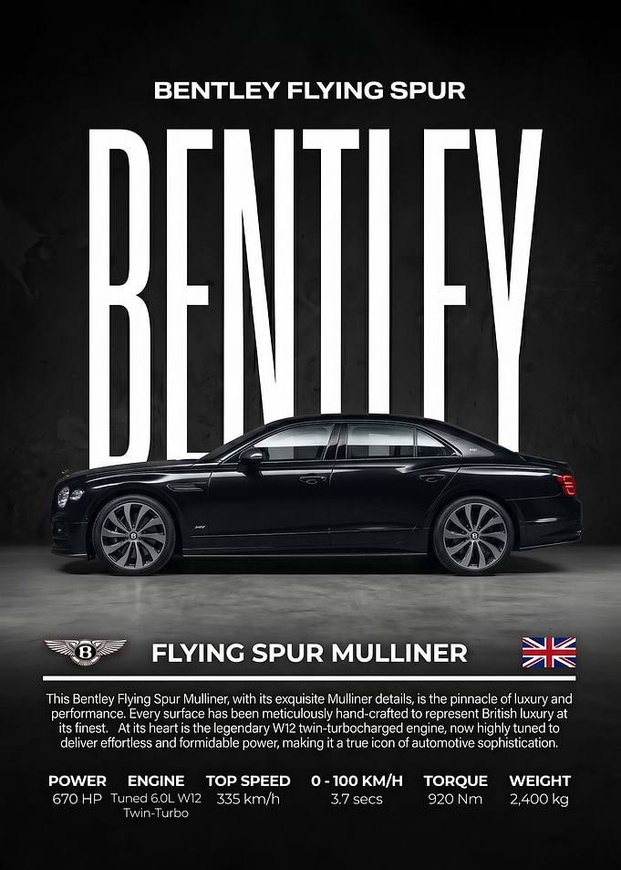 sleek lux black Bentley Flying Spur Mulliner