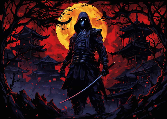 Ninja Warrior Under a Full Moon