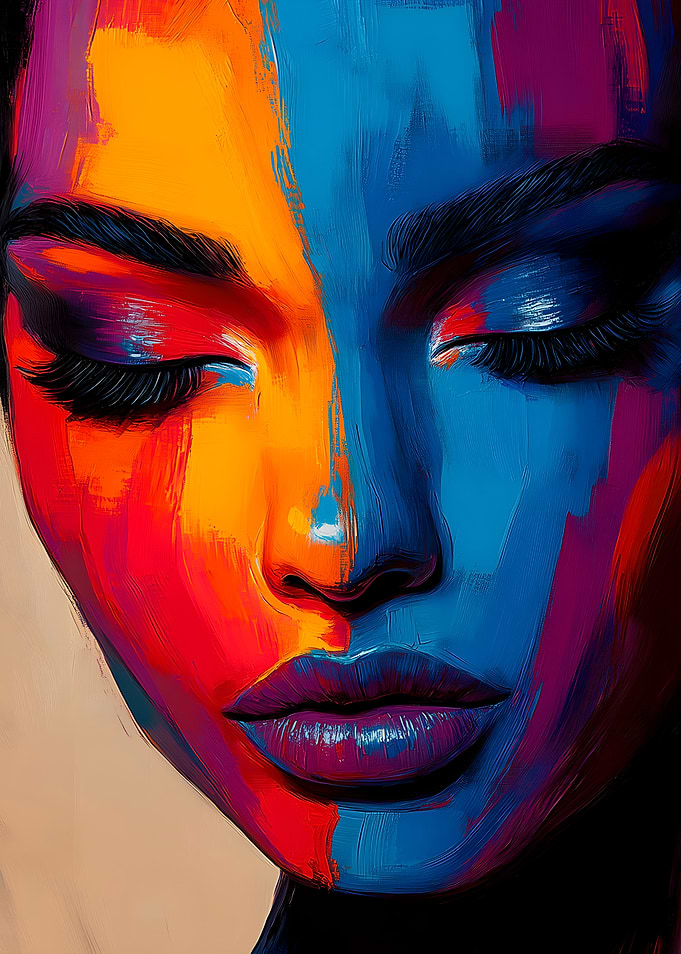 Vibrant Abstract Portrait of a Woman