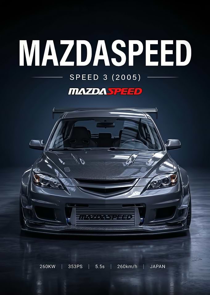 sleek Mazda speed 3 2005 car Poster