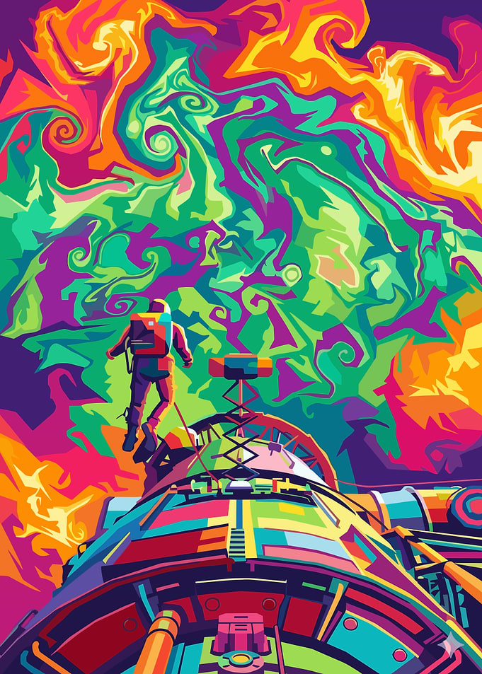 Astronaut in a Psychedelic Space