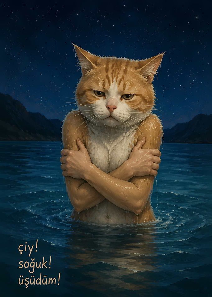 Cat in Cold Water