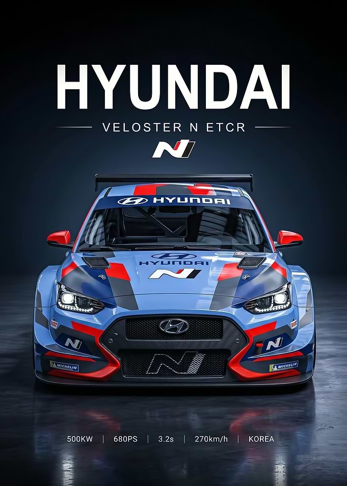 sleek Hyundai Veloster N ETCR Race Car
