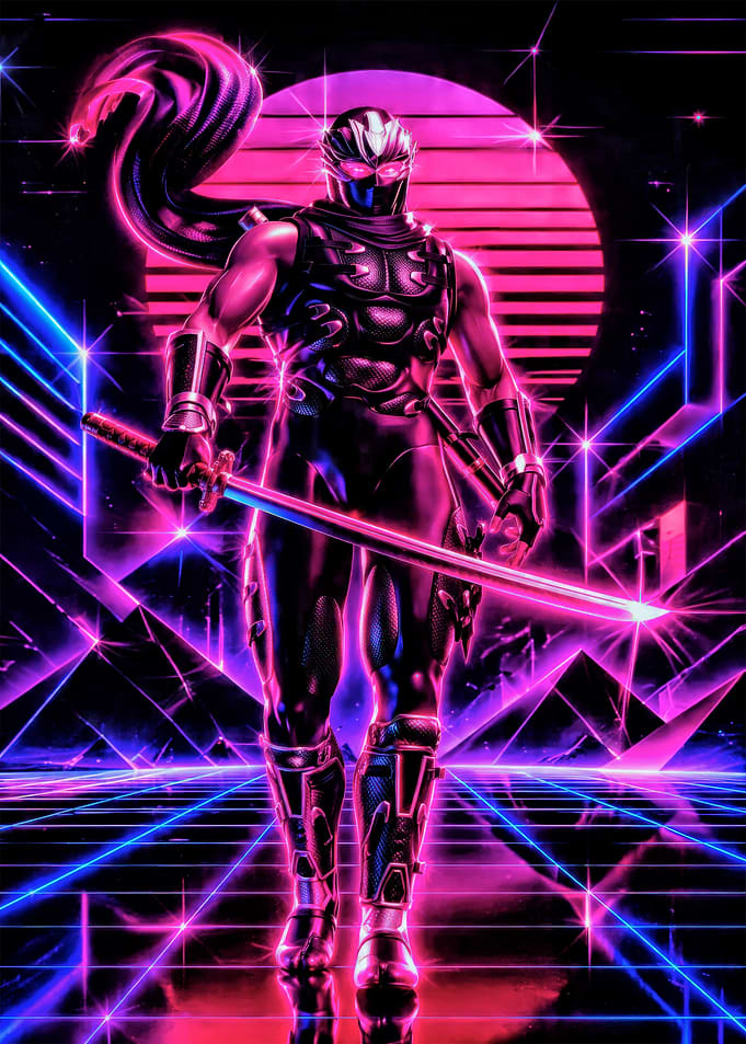 Retro Ninja with Katana