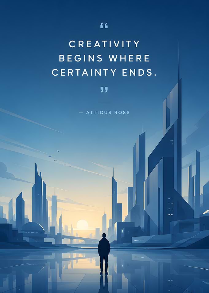 Futuristic Cityscape with Inspirational Quote