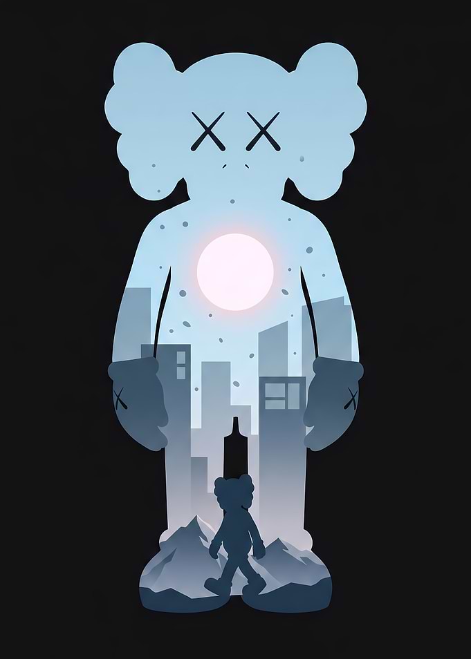 KAWS Companion Silhouette with Cityscape