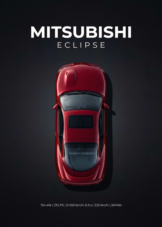 Red Mitsubishi Eclipse Top View