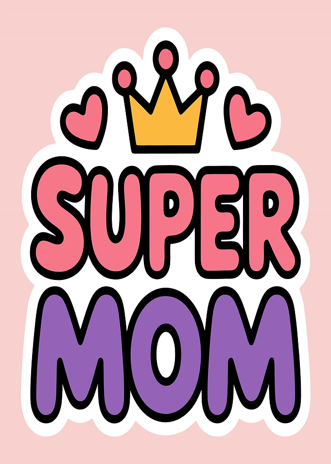 Super Mom Crown and Hearts