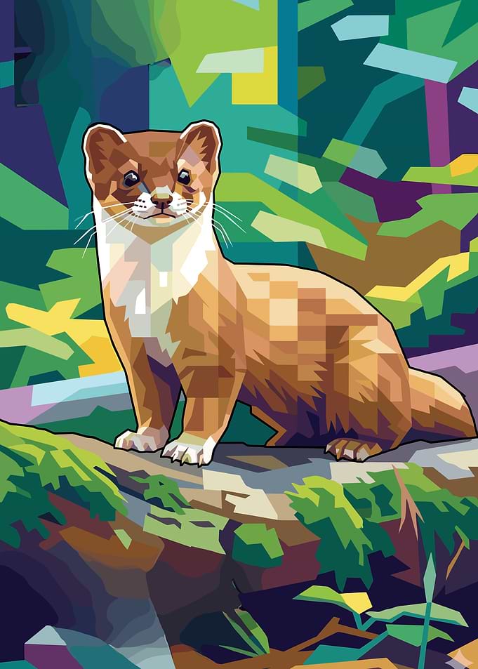 Weasel in a Forest
