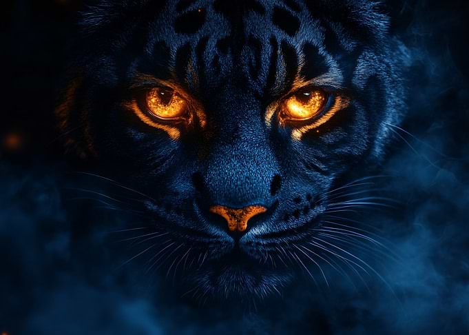 Fiery Eyed Black Panther