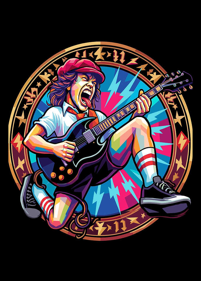 Rockstar Guitarist in Pop Art Style