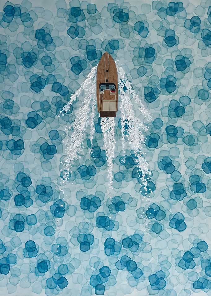 Boat on Abstract Water