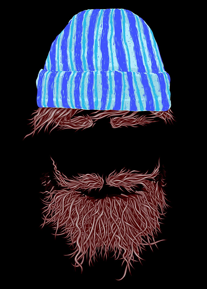 Striped Beanie and Red Beard