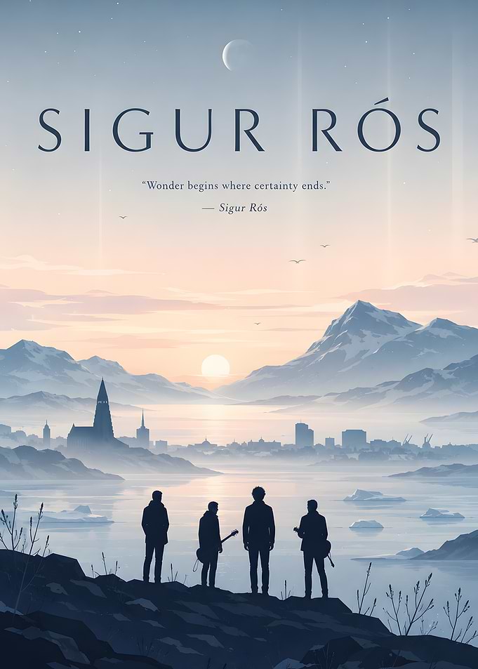 Sigur Rós Band with Icelandic Landscape
