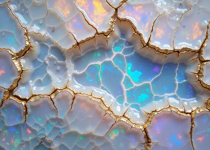 Abstract Opal and Gold Texture