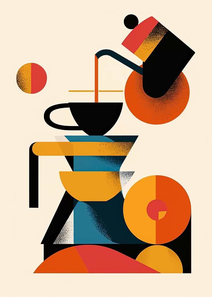 Abstract Coffee Pouring Illustration