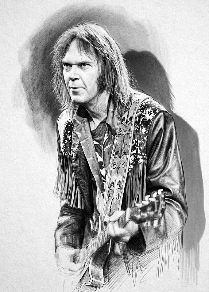 Neil Young Playing Guitar