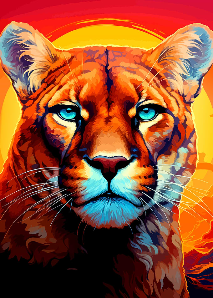Vibrant Cougar Portrait