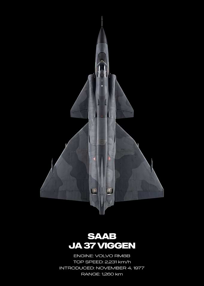 Saab JA 37 Viggen Top View