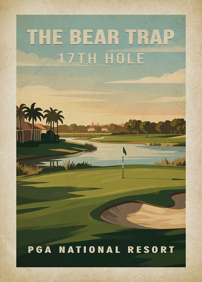 The Bear Trap 17th Hole PGA National Golf Poster