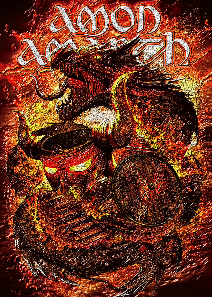 Amon Amarth Dragon and Viking Helmet